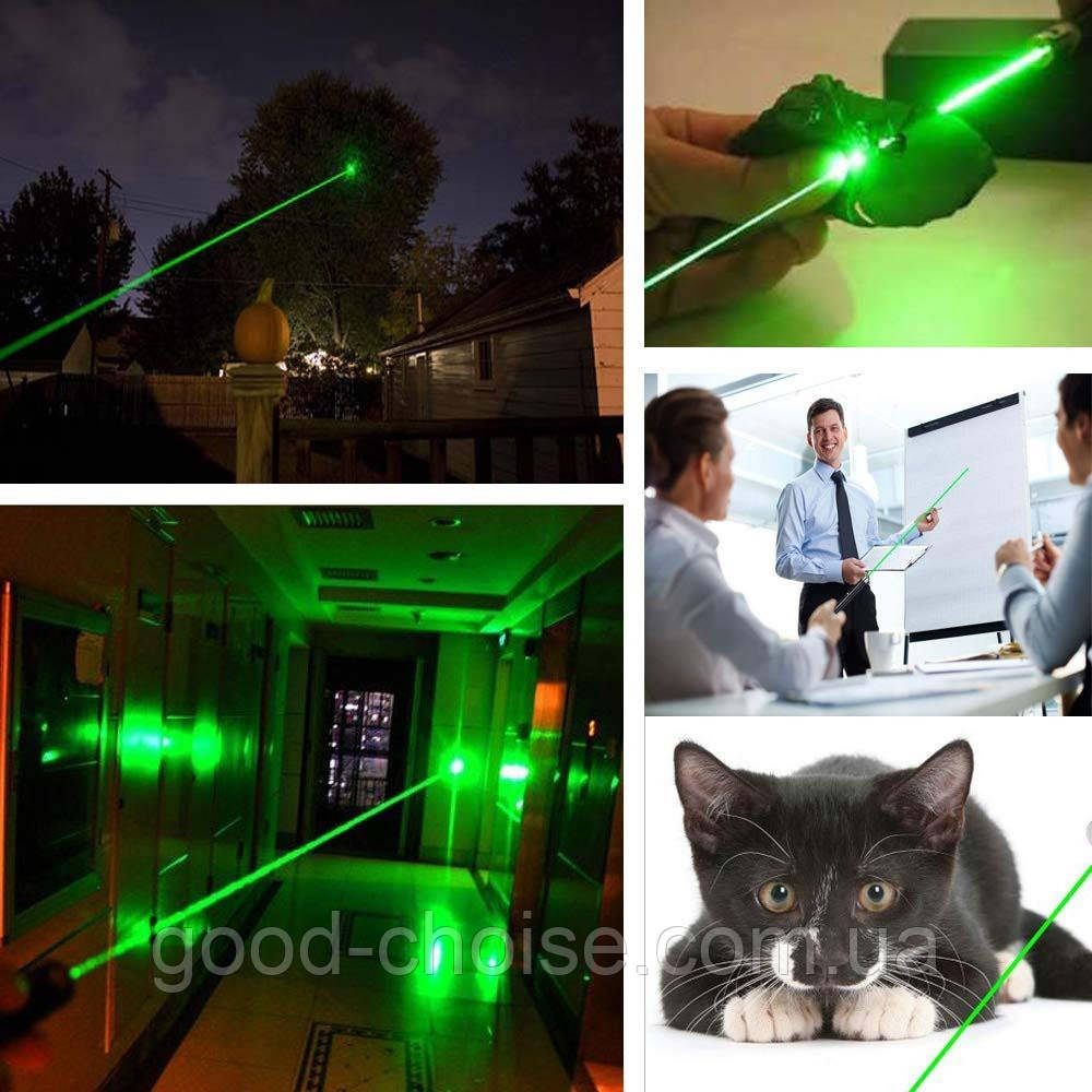 Лазерная указка на аккумуляторе до 10км Green Laser Pointer 803-1 / Диодный лазер - фото 3 - id-p1700516880