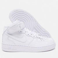 Высокие белые детские кроссовки Nike Air Force 1, 33-41р