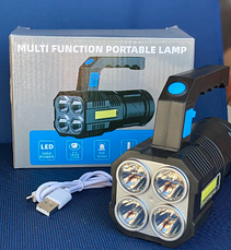 Ручна водонепроникна лампа-ліхтар "multi fuction portable lamp", чорна, фото 6