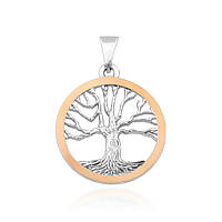 Срібний підвіс із золотою пластиною Дерево життя Artsriblo арт715