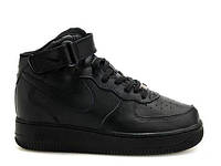 Високі чорні дитячі кросівки Nike Air Force 1, 35-40р