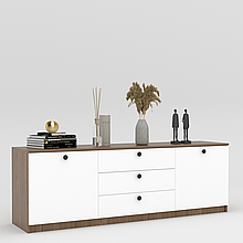 Комод Макс з шухлядами і тумбами 600х1800х420 мм Дуб Родос темний/Білий