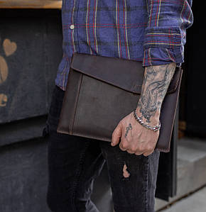 Чохол для MacBook Дизайн №20 з натуральної шкіри колір Шоколад