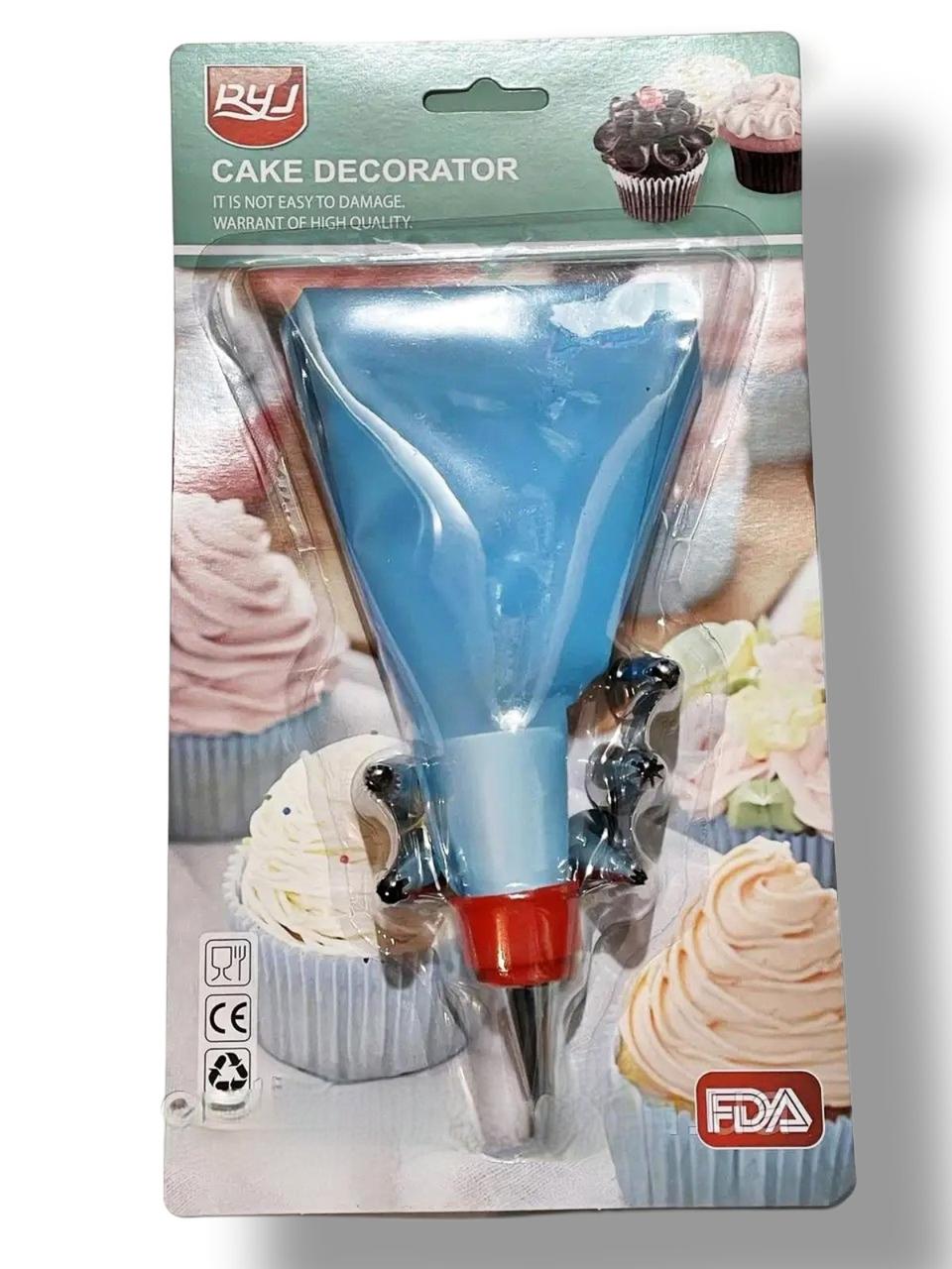 Мішок кондитерський силіконовий із насадками для прикрашання торта "cake decorator"