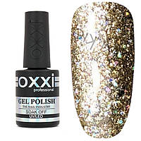 Гель-лак глитерный Oxxi Star Gel 10 мл, № 2 светлый золотистый