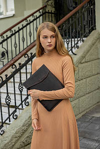 Чохол для MacBook Дизайн №21 з натуральної шкіри колір Шоколад