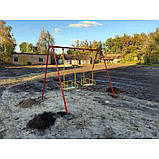 Гойдалки дитячі для дачі подвійні, баскетбол, сітка спортивна (Київ), фото 6