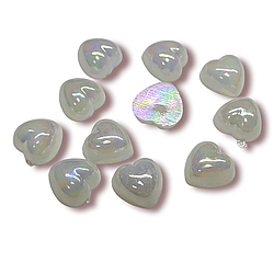 Напівнамистини Серце 25 г 10х10 мм Білий Перламутровий +-90 шт.