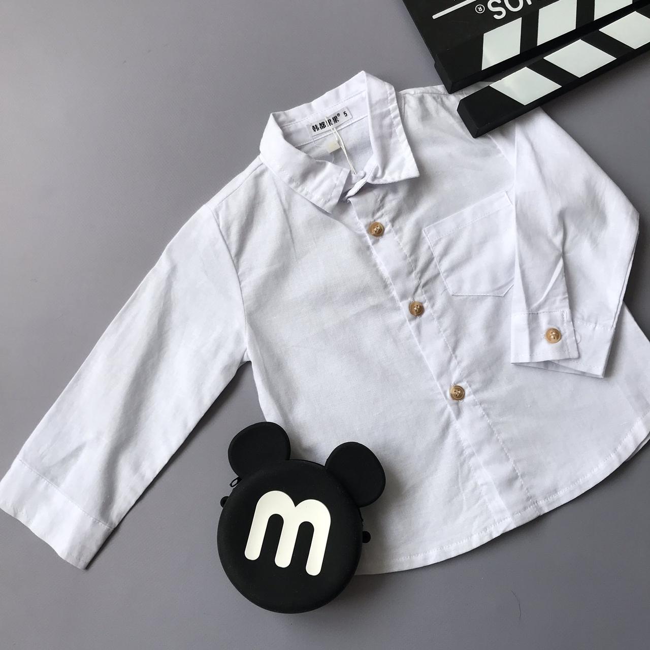 Біла сорочка Н-05010, 34, Білий, Дівчинка, Весна Літо, 80, фото 1