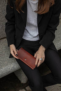 Жіночий гаманець Флай з натуральної шкіри колір Вишня