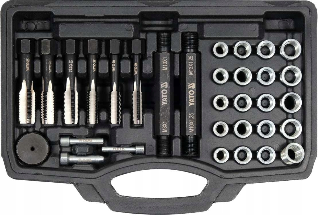 Набір для ремонту різі "свіч" запалювання M8- М12 YATO 33 елем.