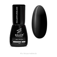 Гель-лак для ногтей Siller Professional Pure Black (чернее черного), 8 мл