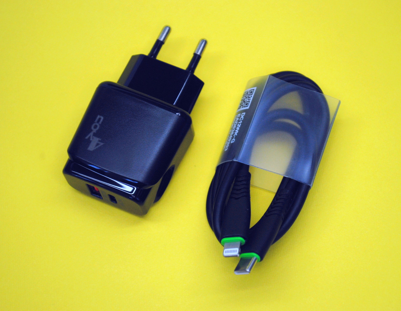 Зарядний пристрій Type-C/USB 4you A50 (PD 20W, Fast Charger QC 3.0 18W) з кабелем Type-C black