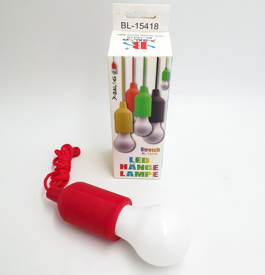 Ліхтар-лампа X-Balog BL 15418 світлодіодний на шнурку Червоний, фото 1