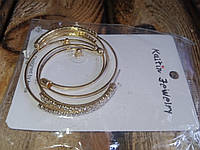 Серьги сваровски Swarovski Katin Jewelry, "Золото", 40мм, Корея