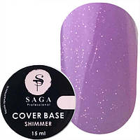 База для гель-лака Saga professional Shimmer Base New 15 мл, № 3 светло-сиреневый с шиммером