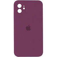 Чехол силиконовый с квадратными бортами Silicon case Full Square для iPhone 11 Pro Maroon Бордовый