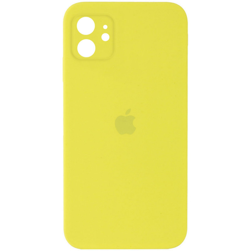 Чохол силіконовий з квадратними бортами Silicon case Full Square для iPhone 11 Pro Max Yellow Жовтий, фото 1