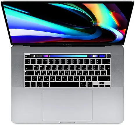 Накладка на клавіатуру для MacBook Pro 13 (2020-2022) / Pro 16 (2019) — Чорна EU (з кирилицею), фото 3