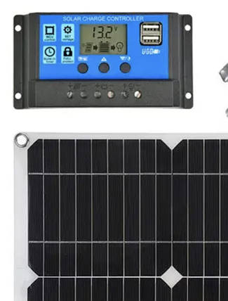 Dua 60W сонячна панель портативна Dual USB з контролером, фото 4