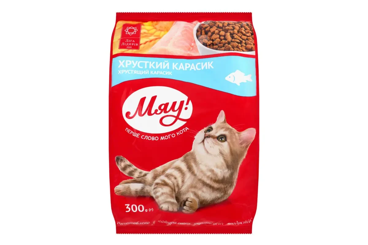 Сухий корм Мяу для кішок, з карасем 300г., фото 1