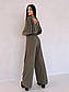 Ангоровий комбінезон жіночий з розкльошеними штанами та верхом на запах під пояс (р. 42-44) 66103001Е, фото 4