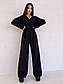 Ангоровий комбінезон жіночий з розкльошеними штанами та верхом на запах під пояс (р. 42-44) 66103001Е, фото 8