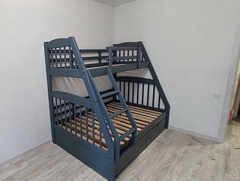 Ліжко двоповерхове дерев'яне трансформер Каспер