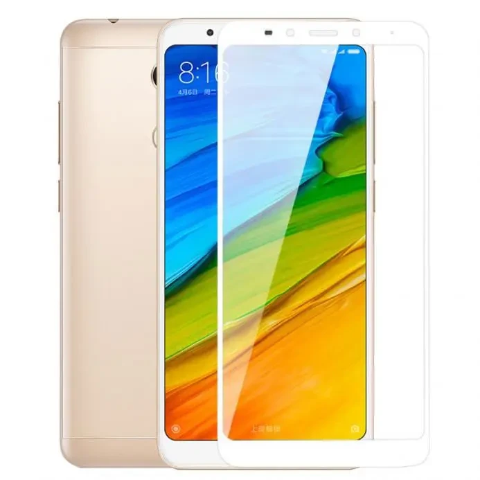 Скло захисне для Xiaomi Redmi 5 (0,3мм, 5D, біле) Full Glue, фото 1