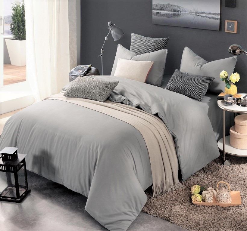 Купить Ткань для постельного белья Турция , бязь однотонная Серая, цена ...