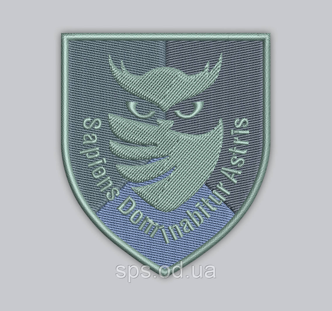 Шеврон із совою "Sapiens Dominabitur Astris" Розвідка 8*7 см