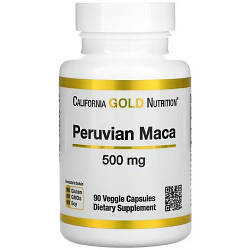 Адаптоген California Gold Nutrition Peruvian MACA 500 mg (90 капсул.)