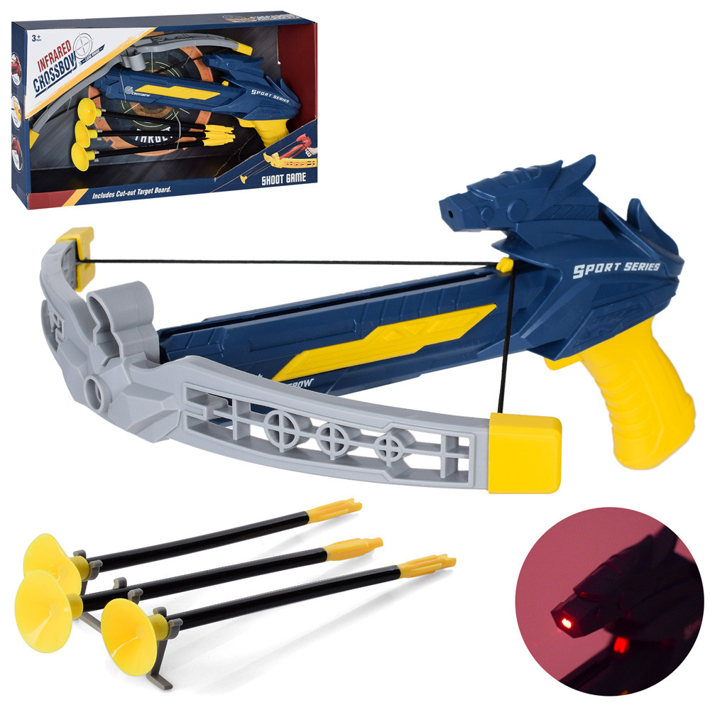 Арбалет іграшковий стріли-присоски 3шт., мішень, лазер 949-8, фото 1
