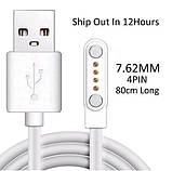 USB кабель для Smart Watch  (4 pin / 7,62mm) 1A 60см Білий, фото 3