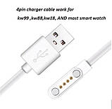 USB кабель для Smart Watch  (4 pin / 7,62mm) 1A 60см Білий, фото 4
