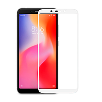 Стекло защитное для Xiaomi Redmi 6 | 6A (0,3мм, 5D, белое) Full Glue