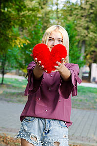 Плюшева іграшка-подушка "Серце" 30 см, м'яка іграшка.