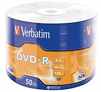 Диски DVD-R Verbatim 4.7Gb 16X Wrap-box 50шт MATT SILVER (43788) поштучно