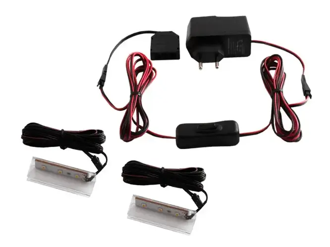 Комплект светодиодных клипс пластиковых для подсветки стеклянных полок ...