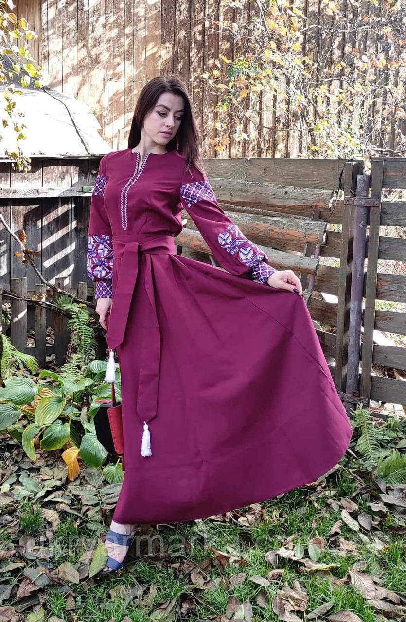 Вишите плаття святкове довге "Знахідка" в кольорах, фото 1