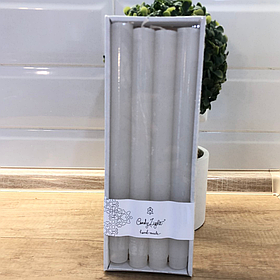 Набір столових свічок 25 см *4 шт із білого парафіну, горіння 8 годин