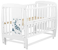 Кровать Babyroom Жирафик DJMO-02 маятник, откидной бок бук белый