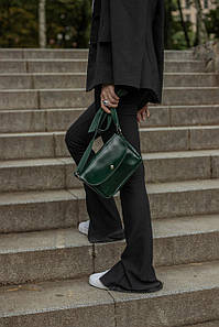Жіноча шкіряна сумка Мія, натуральна шкіра Пуллап, колір Зелений