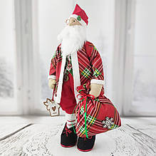 Інтер'єрна іграшка "Санта в стилі тільда" з мішком і печивом