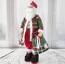 Інтер'єрна іграшка "Санта в стилі тільда" з мішком і лосем