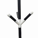 Вішалка стійка для верхнього одягу вішалка для підлоги чорна металева, фото 9