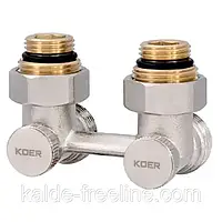 Вузол нижнього підключення радіатора кутовий 3/4" KOER KR.1132 (бінокль)