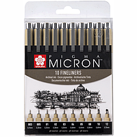 Набор линеров PIGMA Micron 10шт Черный Sakura