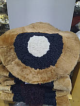 Накидка на стілець табуретник з натурального овечого хутра та шкіри