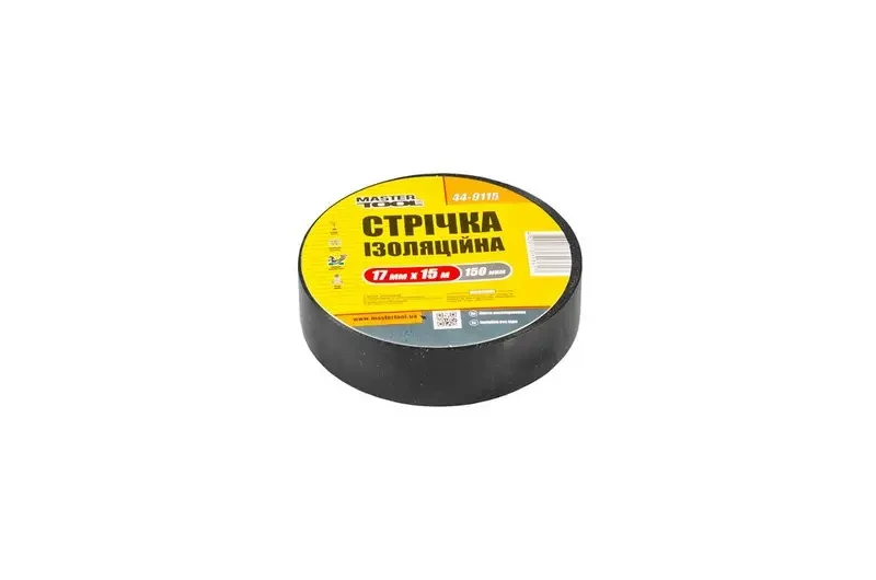 Стрічка ізоляційна MASTERTOOL 0.15 мм 17 мм 15 м 10 шт чорна 44-9115